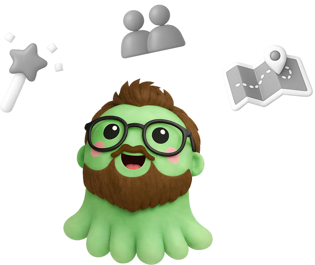Octi character inviting users to explore Cornerstone MicroApps