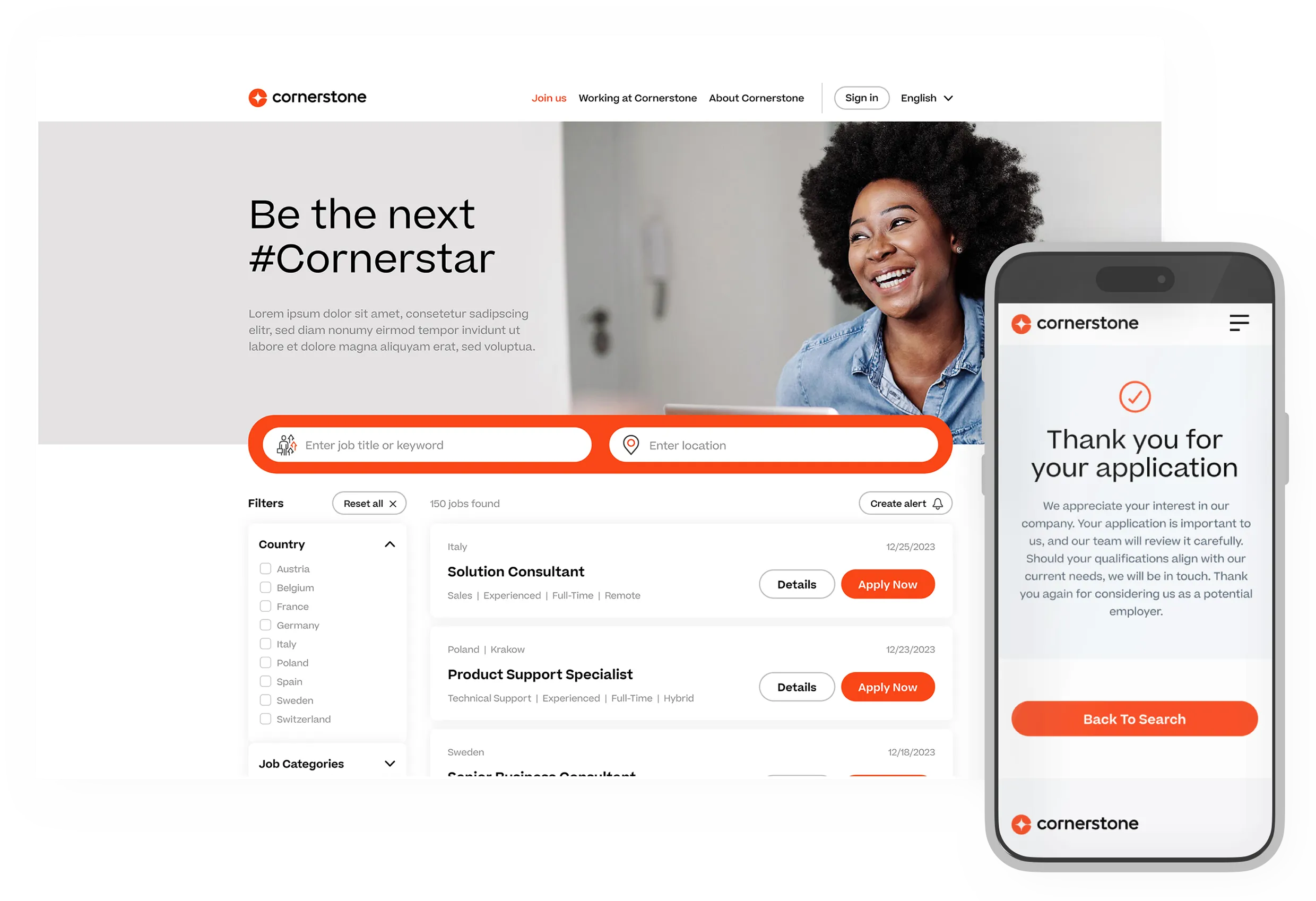 Responsive career site template