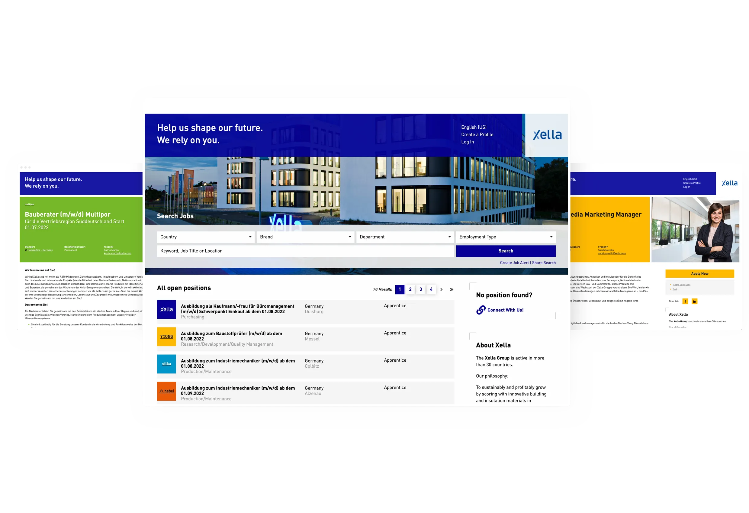 Xella career site customization example